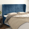 Cabeceira cama c/ abas veludo 203x23x118/128 cm azul-escuro 1