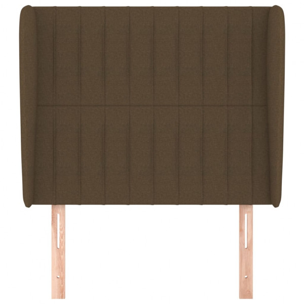 Cabecero con orejas de tela marrón oscuro 83x23x118/128 cm M 3