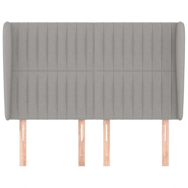 Cabeceira de cama c/ abas tecido 147x23x118/128cm cinza-claro M 3