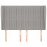 Cabeceira de cama c/ abas tecido 147x23x118/128cm cinza-claro 3
