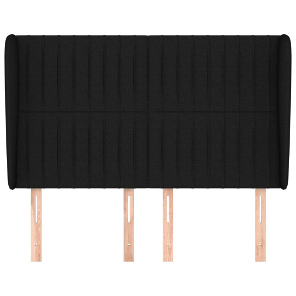 Cabeceira de cama c/ abas tecido 147x23x118/128 cm preto M 3