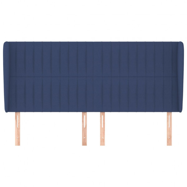 Cabecero con orejas de tela azul 163x23x118/128 cm M 3