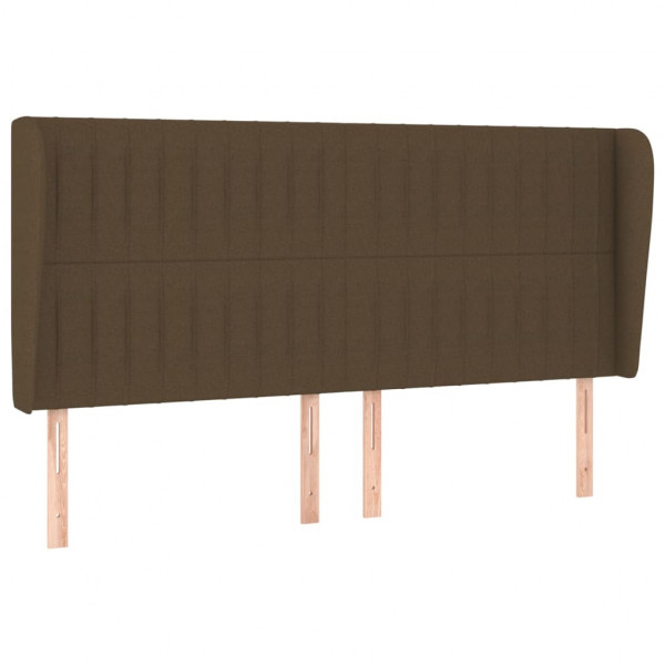 Cabeceira cama c/ abas tecido 183x23x118/128 cm castanho-escuro M 2