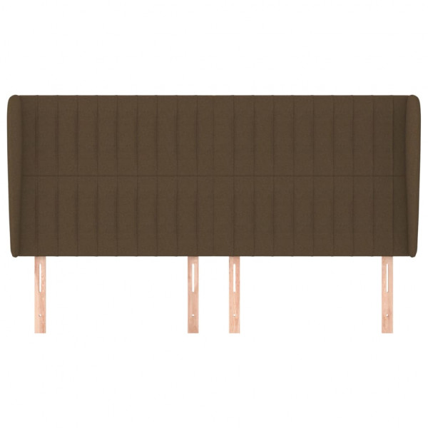 Cabeceira cama c/ abas tecido 183x23x118/128 cm castanho-escuro M 3