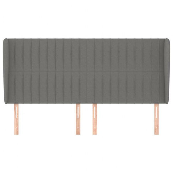 Cabeceira cama c/ abas tecido 203x23x118/128 cm cinzento-escuro M 3