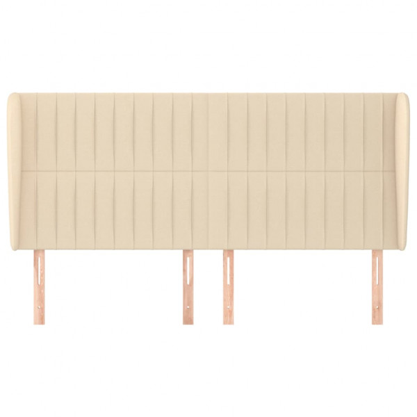 Cabeceira de cama c/ abas tecido 203x23x118/128 cm creme M 3