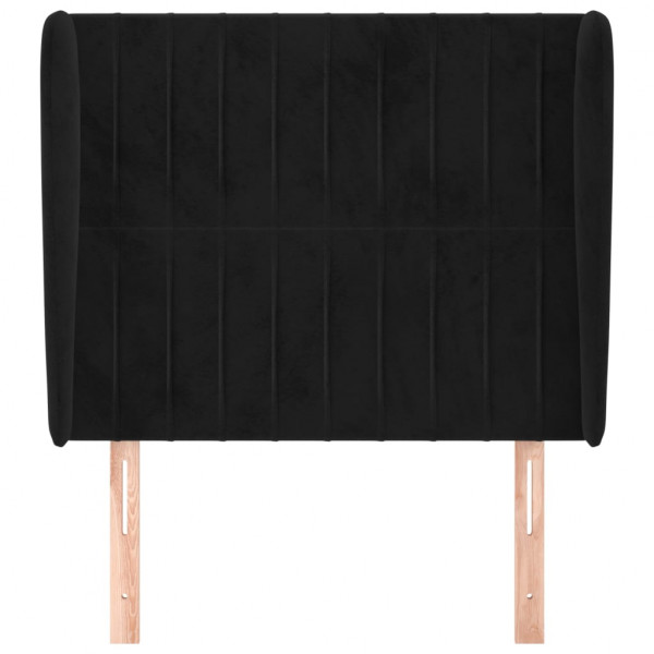 Cabecero con orejas de terciopelo negro 103x23x118/128 cm M 3