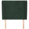 Cabeceira cama c/ abas veludo 103x23x118/128 cm verde-escuro 3