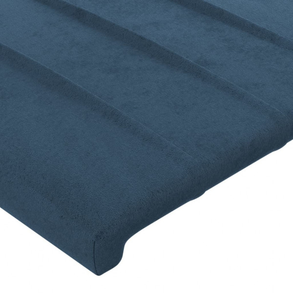Cabeceira cama c/ abas veludo 103x23x118/128 cm azul-escuro M 5