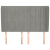 Cabeceira de cama c/ abas veludo 147x23x118/128cm cinza-claro 3