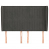 Cabeceira cama c/ abas veludo 147x23x118/128 cm cinzento-escuro 3
