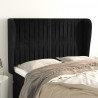 Cabeceira de cama c/ abas veludo 147x23x118/128 cm preto 1