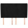 Cabeceira de cama c/ abas veludo 147x23x118/128 cm preto 3