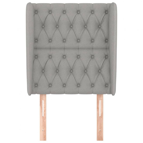 Cabecero con orejas de tela gris claro 83x23x118/128 cm M 3