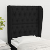 Cabeceira de cama c/ abas tecido 83x23x118/128 cm preto 1