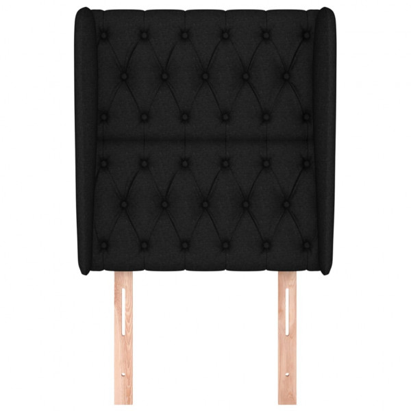 Cabeceira de cama c/ abas tecido 83x23x118/128 cm preto M 3