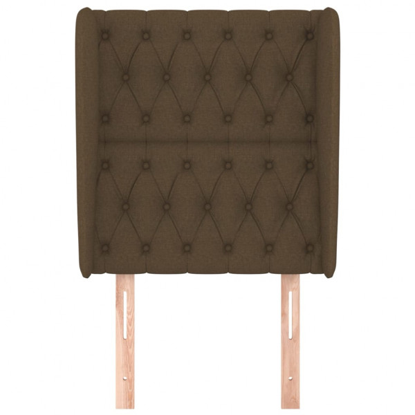 Cabeceira cama c/ abas tecido 83x23x118/128 cm castanho-escuro M 3