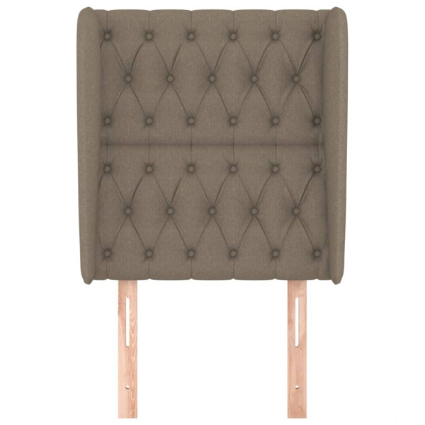 Cabecero con orejas de tela gris taupe 83x23x118/128 cm M 3