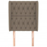 Cabecero con orejas de tela gris taupe 83x23x118/128 cm 3