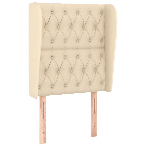 Cabecero con orejas de tela color crema 83x23x118/128 cm M 2