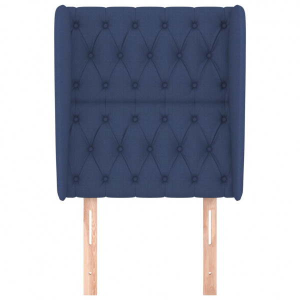 Cabeceira de cama c/ abas tecido 83x23x118/128 cm azul M 3