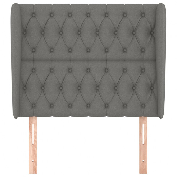 Cabeceira cama c/ abas tecido 93x23x118/128 cm cinzento-escuro M 3