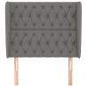 Cabeceira cama c/ abas tecido 103x23x118/128 cm cinzento-escuro 3