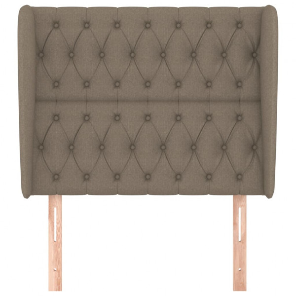 Cabeceira cama abas tecido 103x23x118/128 cm cinza-acastanhado M 3