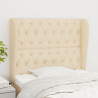 Cabeceira de cama c/ abas tecido 103x23x118/128 cm creme 1