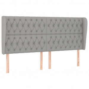 Cabeceira cama c/ abas tecido 183x23x118/128 cm cinzento-claro H