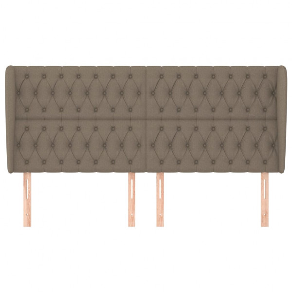 Cabeceira cama abas tecido 203x23x118/128 cm cinza-acastanhado M 3