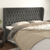Cabeceira cama c/ abas veludo 203x23x118/128 cm cinzento-escuro 1