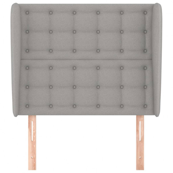 Cabecero con orejas de tela gris claro 83x23x118/128 cm M 3