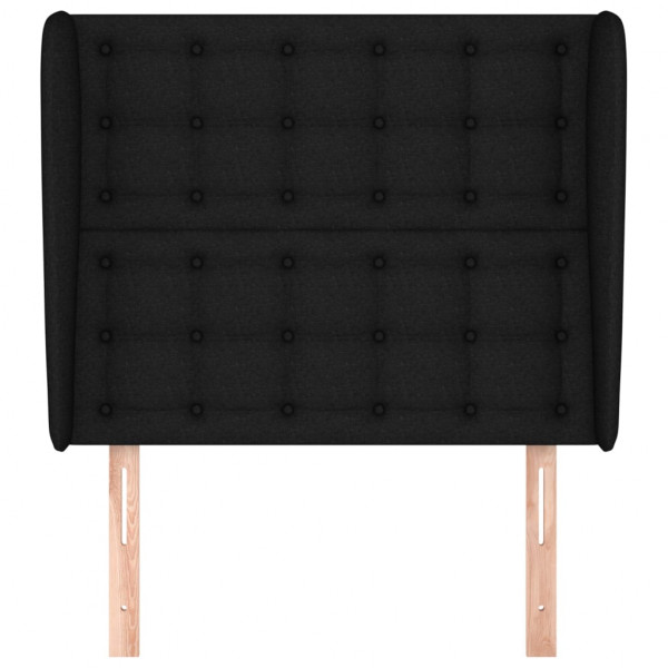 Cabeceira de cama c/ abas tecido 83x23x118/128 cm preto M 3