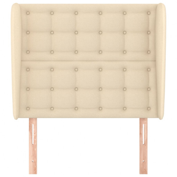 Cabecero con orejas de tela color crema 93x23x118/128 cm M 3