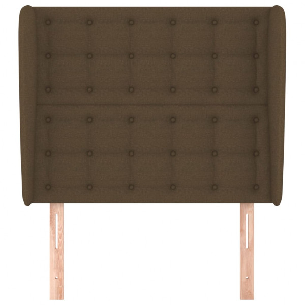 Cabeceira cama c/ abas tecido 103x23x118/128 cm castanho-escuro M 3