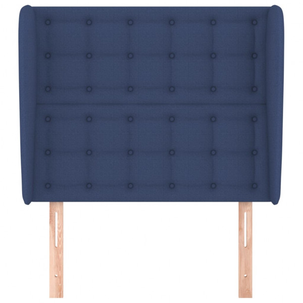 Cabecero con orejas de tela azul 103x23x118/128 cm M 3