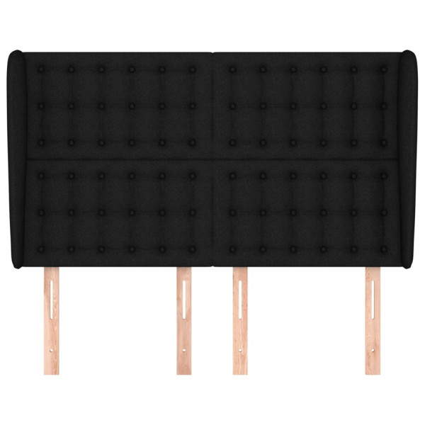 Cabecero con orejas de tela negro 147x23x118/128 cm M 3