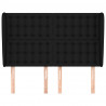Cabeceira de cama c/ abas tecido 147x23x118/128 cm preto 3