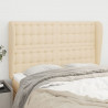 Cabeceira de cama c/ abas tecido 147x23x118/128 cm creme 1
