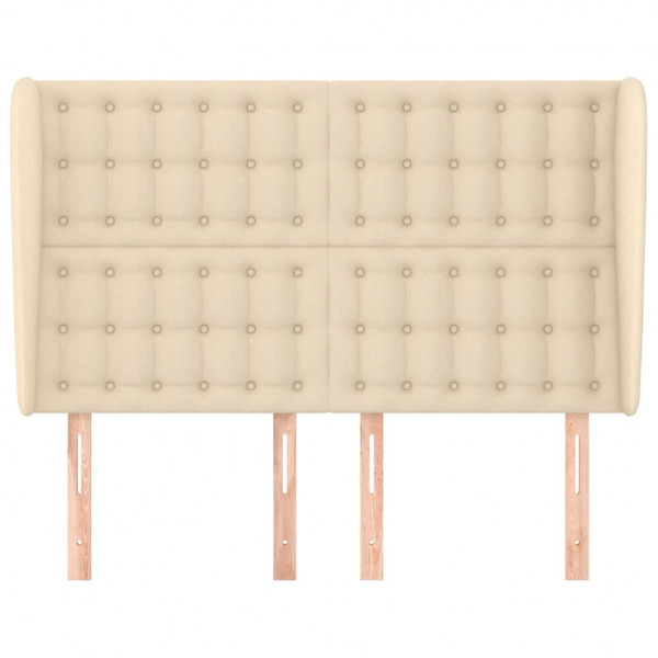 Cabeceira de cama c/ abas tecido 147x23x118/128 cm creme M 3