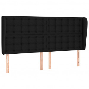 Cabeceira de cama c/ abas tecido 163x23x118/128 cm preto H
