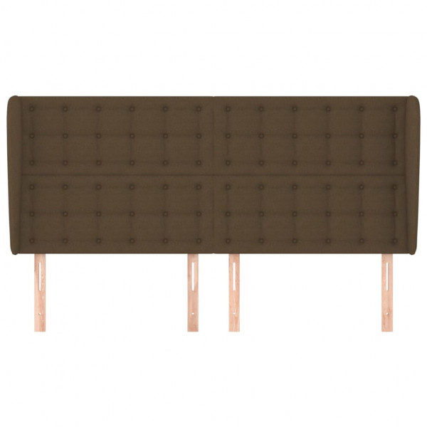 Cabeceira cama c/ abas tecido 183x23x118/128 cm castanho-escuro M 3