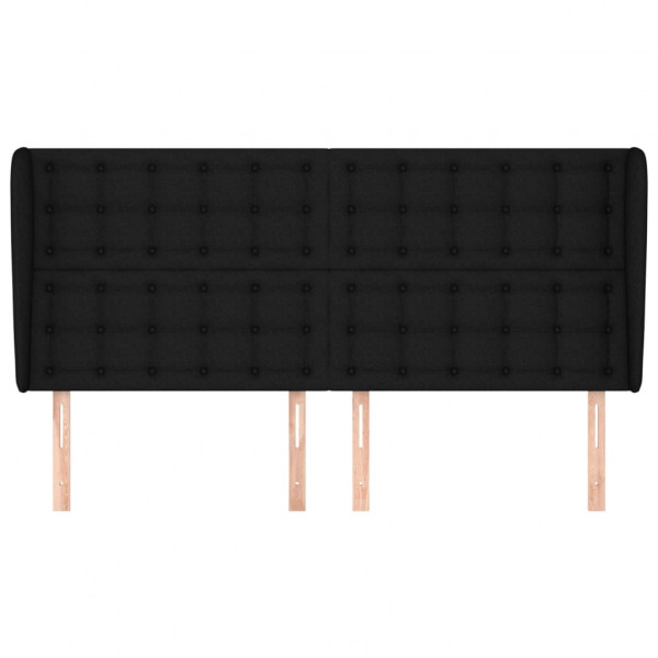 Cabeceira de cama c/ abas tecido 203x23x118/128 cm preto M 3