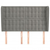 Cabeceira de cama c/ abas veludo 147x23x118/128cm cinza-claro 3