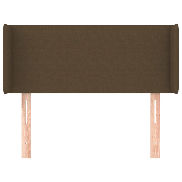 Cabeceira de cama c/ abas tecido 93x16x78/88 cm castanho-escuro M 3