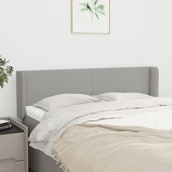 Cabecero de tela gris claro 147x16x78/88 cm D
