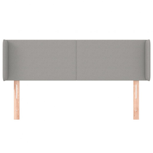 Cabeceira de cama c/ abas tecido 147x16x78/88 cm cinzento-claro M 3