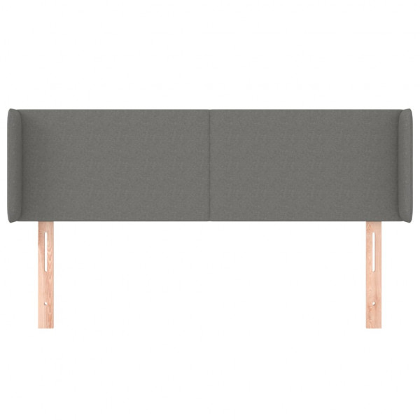 Cabeceira de cama c/ abas tecido 147x16x78/88cm cinzento-escuro M 3