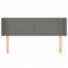 Cabeceira de cama c/ abas tecido 147x16x78/88cm cinzento-escuro 3